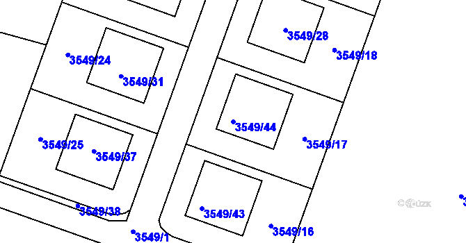 Parcela st. 3549/44 v KÚ Deblín, Katastrální mapa