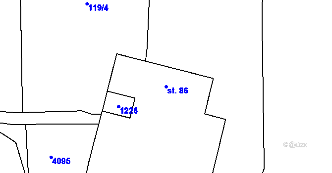 Parcela st. 86 v KÚ Děbolín, Katastrální mapa