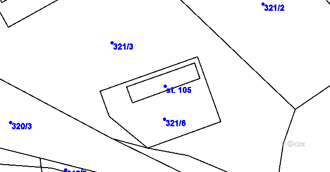 Parcela st. 105 v KÚ Děbolín, Katastrální mapa