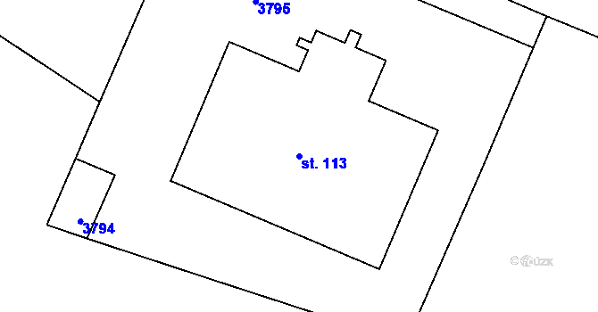 Parcela st. 113 v KÚ Děbolín, Katastrální mapa