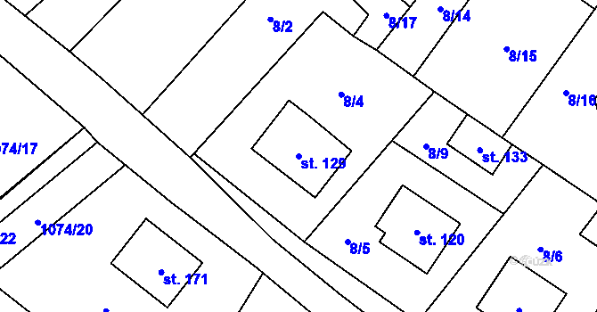 Parcela st. 129 v KÚ Děbolín, Katastrální mapa