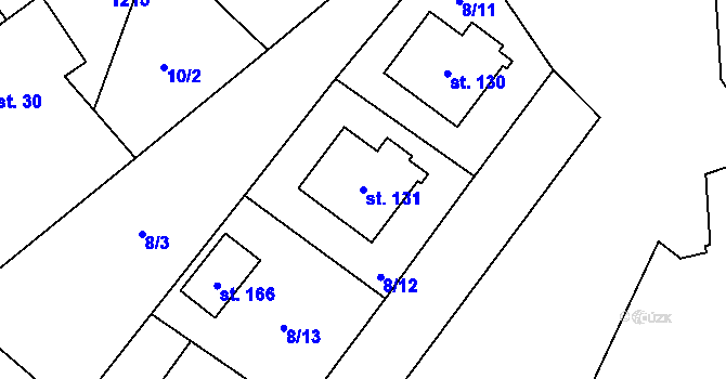 Parcela st. 131 v KÚ Děbolín, Katastrální mapa
