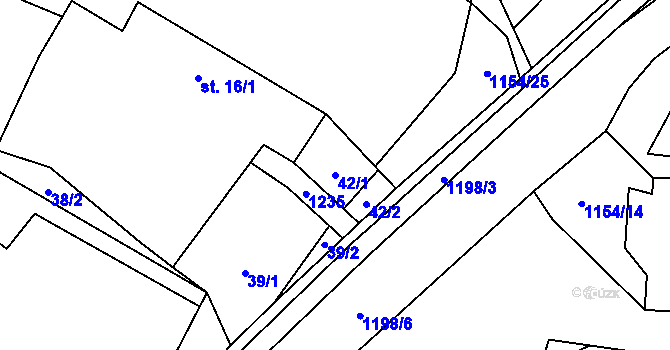 Parcela st. 42/1 v KÚ Děbolín, Katastrální mapa