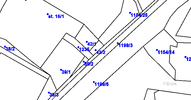 Parcela st. 42/2 v KÚ Děbolín, Katastrální mapa