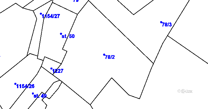 Parcela st. 78/2 v KÚ Děbolín, Katastrální mapa