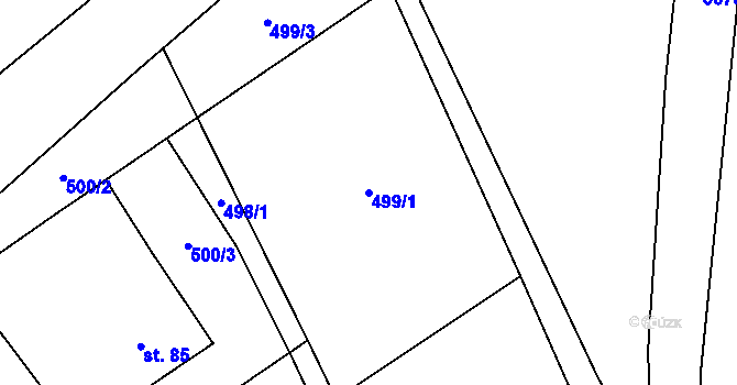 Parcela st. 499/1 v KÚ Děbolín, Katastrální mapa