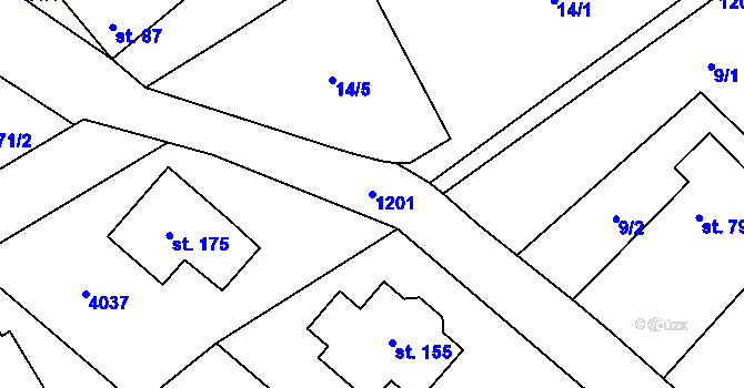 Parcela st. 1201 v KÚ Děbolín, Katastrální mapa