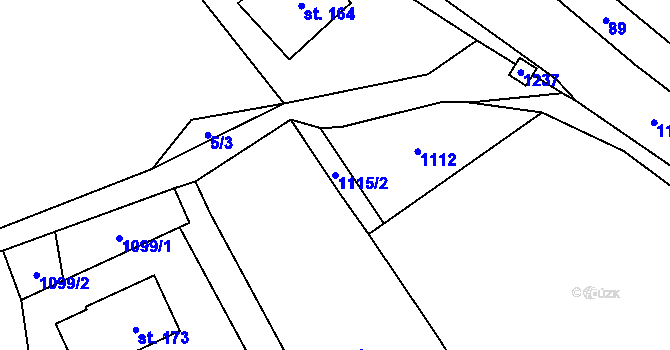 Parcela st. 1115/2 v KÚ Děbolín, Katastrální mapa