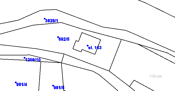 Parcela st. 163 v KÚ Děbolín, Katastrální mapa