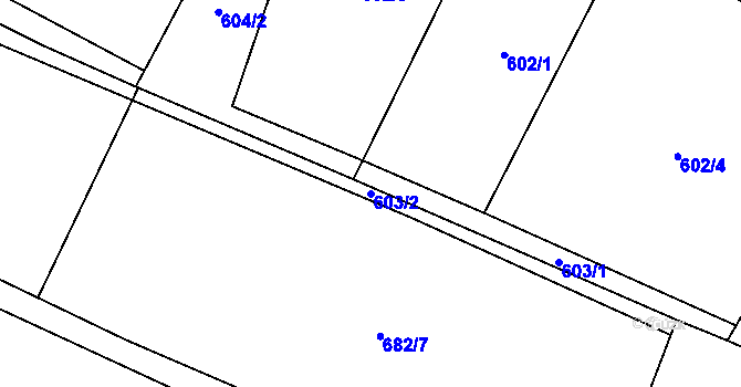 Parcela st. 603/2 v KÚ Děbolín, Katastrální mapa
