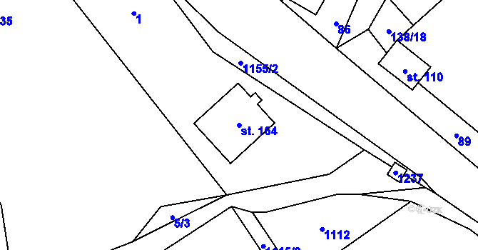 Parcela st. 164 v KÚ Děbolín, Katastrální mapa