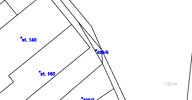 Parcela st. 496/6 v KÚ Děbolín, Katastrální mapa