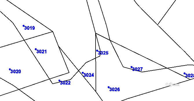 Parcela st. 3025 v KÚ Děbolín, Katastrální mapa