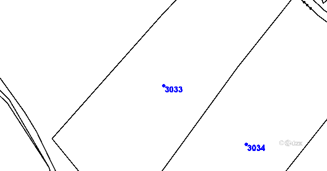 Parcela st. 3033 v KÚ Děbolín, Katastrální mapa