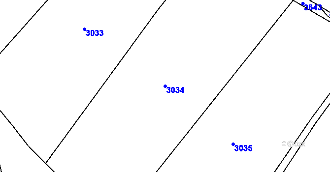 Parcela st. 3034 v KÚ Děbolín, Katastrální mapa