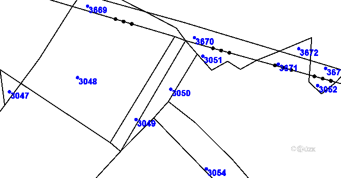 Parcela st. 3050 v KÚ Děbolín, Katastrální mapa