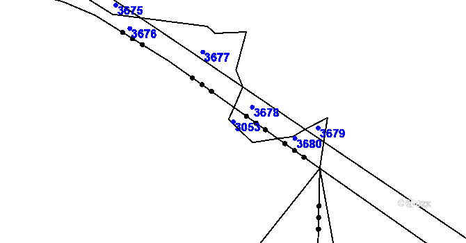 Parcela st. 3053 v KÚ Děbolín, Katastrální mapa