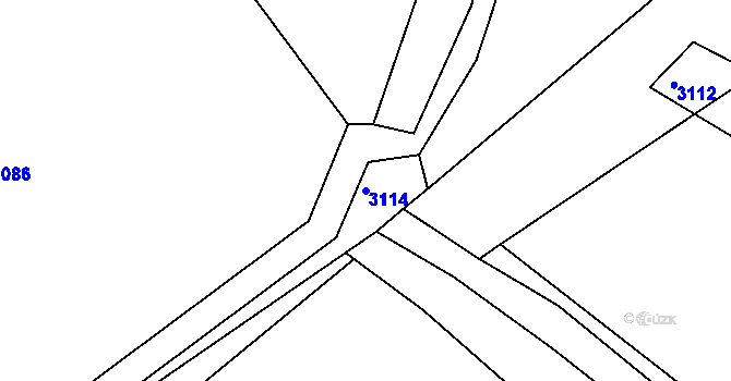Parcela st. 3114 v KÚ Děbolín, Katastrální mapa