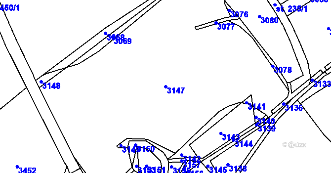 Parcela st. 3147 v KÚ Děbolín, Katastrální mapa