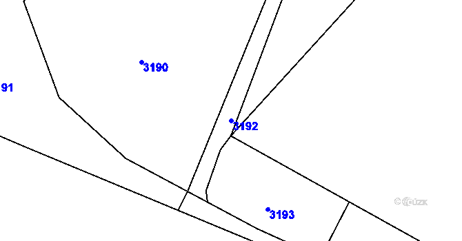 Parcela st. 3192 v KÚ Děbolín, Katastrální mapa