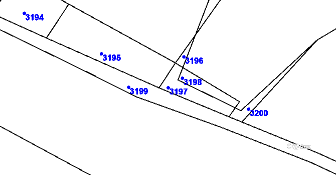 Parcela st. 3197 v KÚ Děbolín, Katastrální mapa