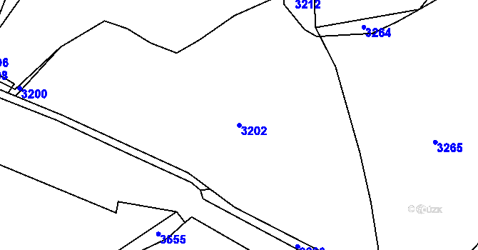 Parcela st. 3202 v KÚ Děbolín, Katastrální mapa