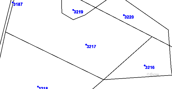 Parcela st. 3217 v KÚ Děbolín, Katastrální mapa