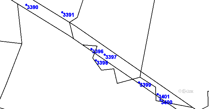 Parcela st. 3397 v KÚ Děbolín, Katastrální mapa