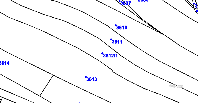 Parcela st. 3612 v KÚ Děbolín, Katastrální mapa