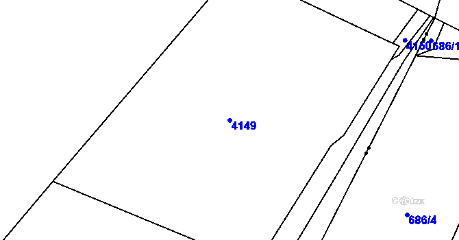 Parcela st. 4149 v KÚ Děbolín, Katastrální mapa