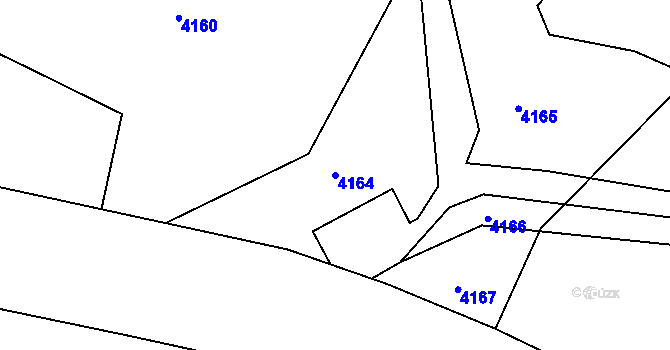 Parcela st. 4164 v KÚ Děbolín, Katastrální mapa
