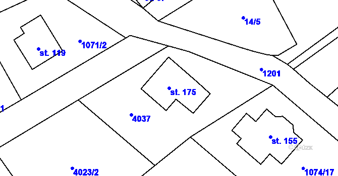 Parcela st. 175 v KÚ Děbolín, Katastrální mapa