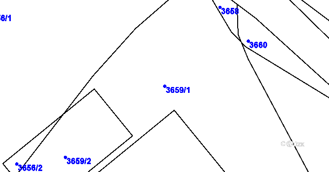 Parcela st. 3659/1 v KÚ Děbolín, Katastrální mapa