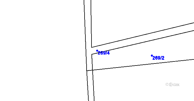 Parcela st. 269/4 v KÚ Děbolín, Katastrální mapa
