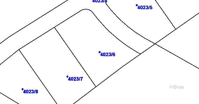 Parcela st. 4023/6 v KÚ Děbolín, Katastrální mapa