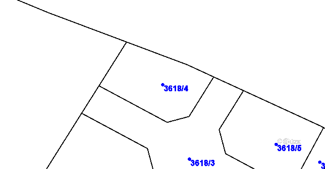 Parcela st. 3618/4 v KÚ Děbolín, Katastrální mapa