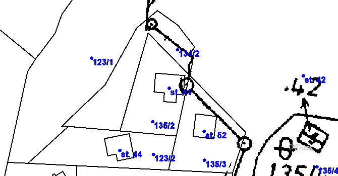 Parcela st. 41 v KÚ Debrník, Katastrální mapa