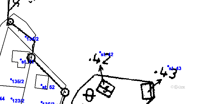 Parcela st. 42 v KÚ Debrník, Katastrální mapa