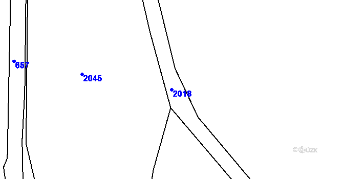 Parcela st. 2018 v KÚ Debrník, Katastrální mapa