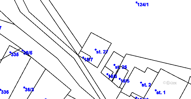 Parcela st. 27 v KÚ Lukohořany, Katastrální mapa
