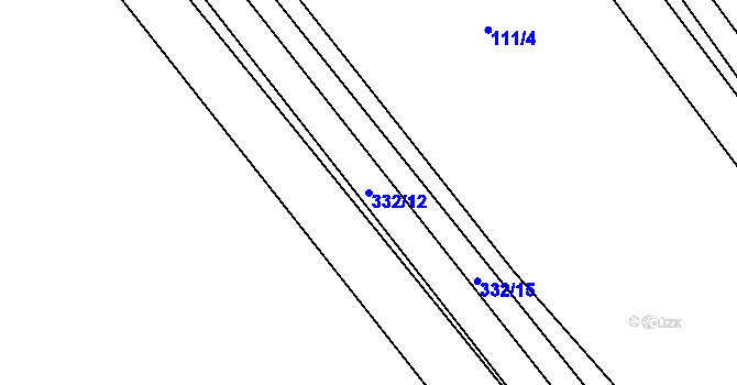 Parcela st. 332/12 v KÚ Lukohořany, Katastrální mapa