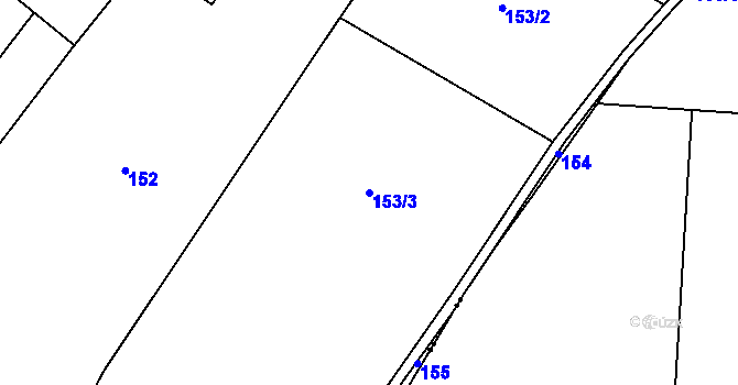 Parcela st. 153/3 v KÚ Lukohořany, Katastrální mapa