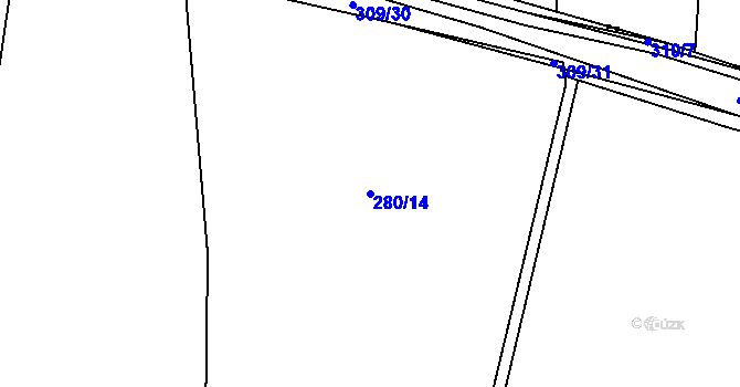 Parcela st. 280/14 v KÚ Lukohořany, Katastrální mapa
