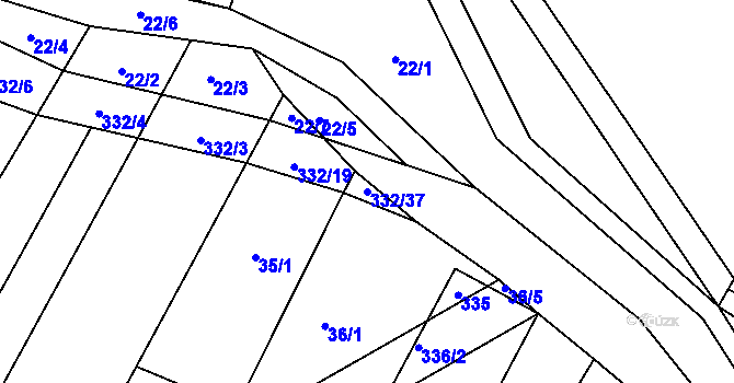Parcela st. 332/37 v KÚ Lukohořany, Katastrální mapa