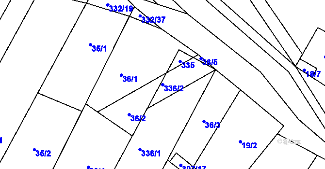 Parcela st. 336/2 v KÚ Lukohořany, Katastrální mapa