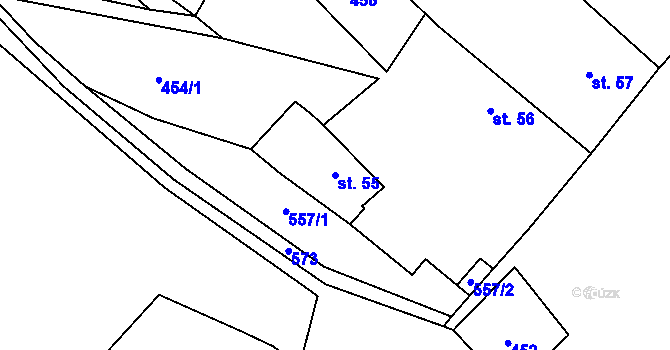 Parcela st. 55 v KÚ Semeč, Katastrální mapa