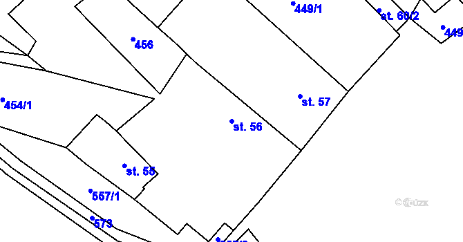 Parcela st. 56 v KÚ Semeč, Katastrální mapa