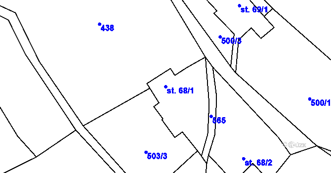 Parcela st. 68/1 v KÚ Semeč, Katastrální mapa