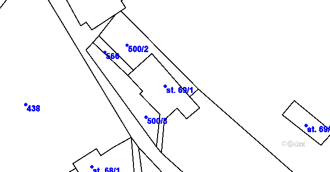 Parcela st. 69/1 v KÚ Semeč, Katastrální mapa