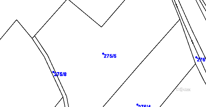 Parcela st. 275/5 v KÚ Semeč, Katastrální mapa